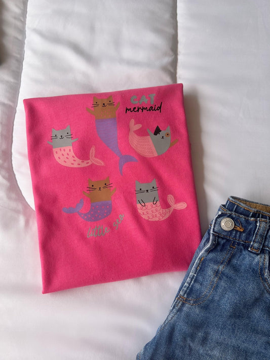 Camiseta de niña Cat mermaid