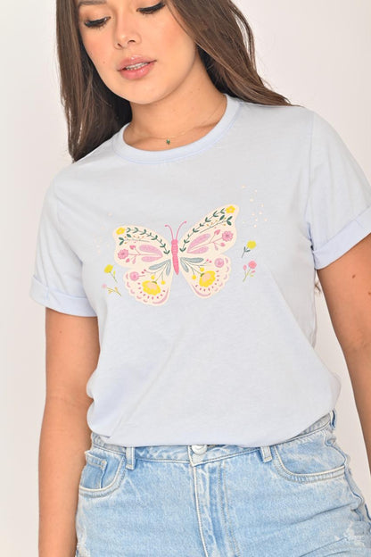 CAMISETA MARIPOSA PASTEL